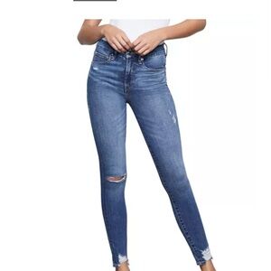 Good American
Good Waist Chewed Hem Skinny Jeans in Blue349